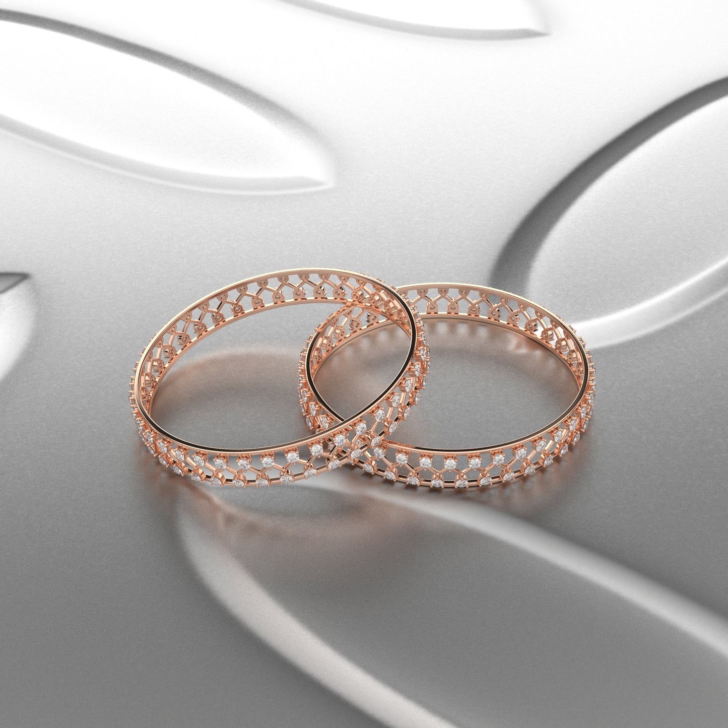 Rose gold Plaza Bangle 925 Sterling Silver