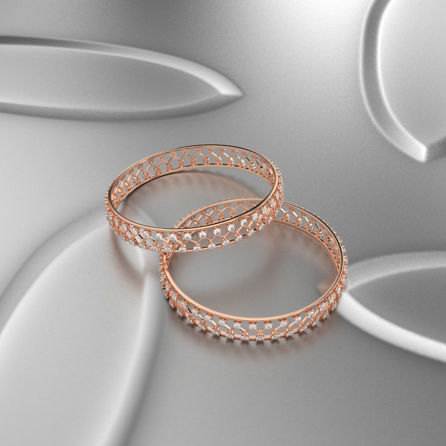 Rose gold Plaza Bangle 925 Sterling Silver