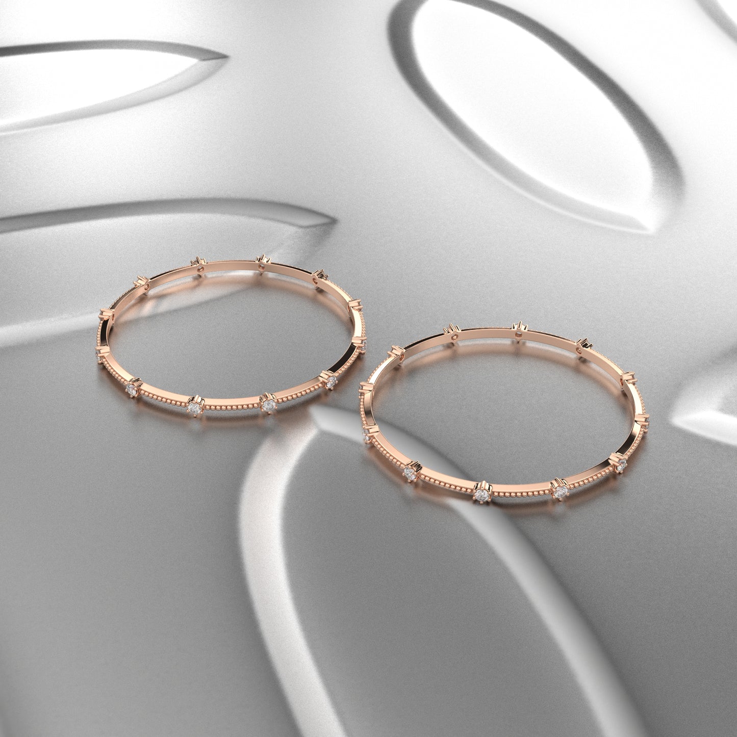 Rose gold Chaming Bangle 925 Sterling Silver