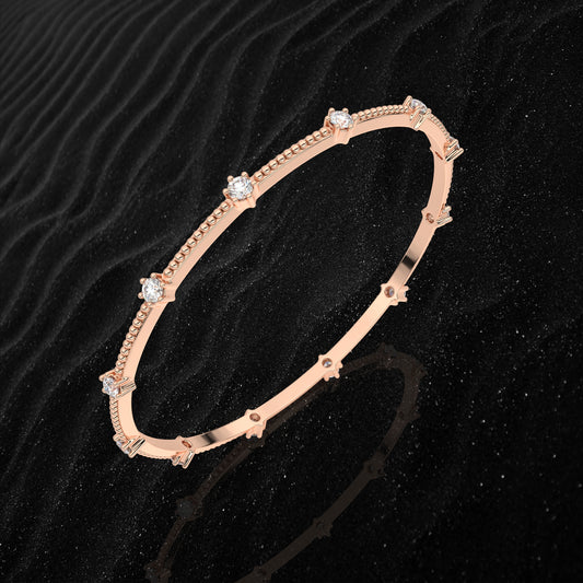 Rose gold Chaming Bangle 925 Sterling Silver