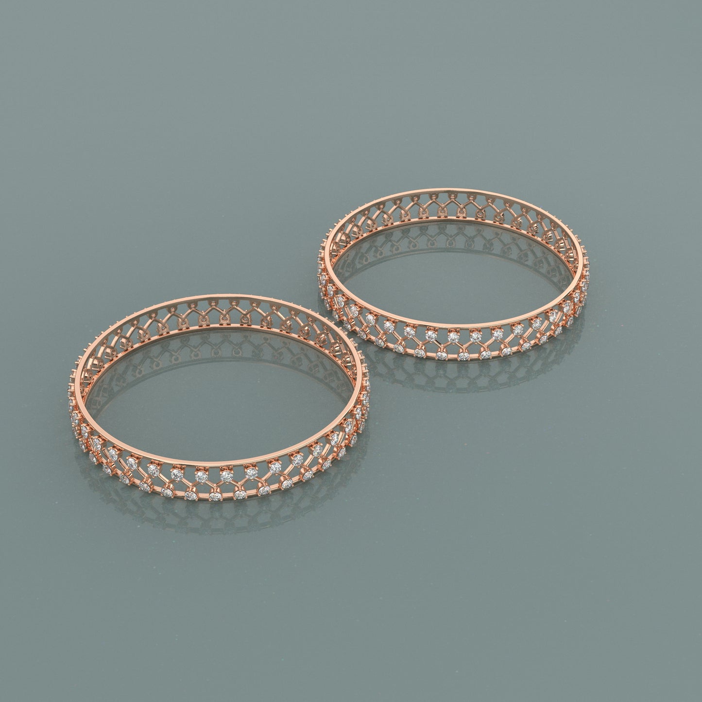 Rose gold Plaza Bangle 925 Sterling Silver