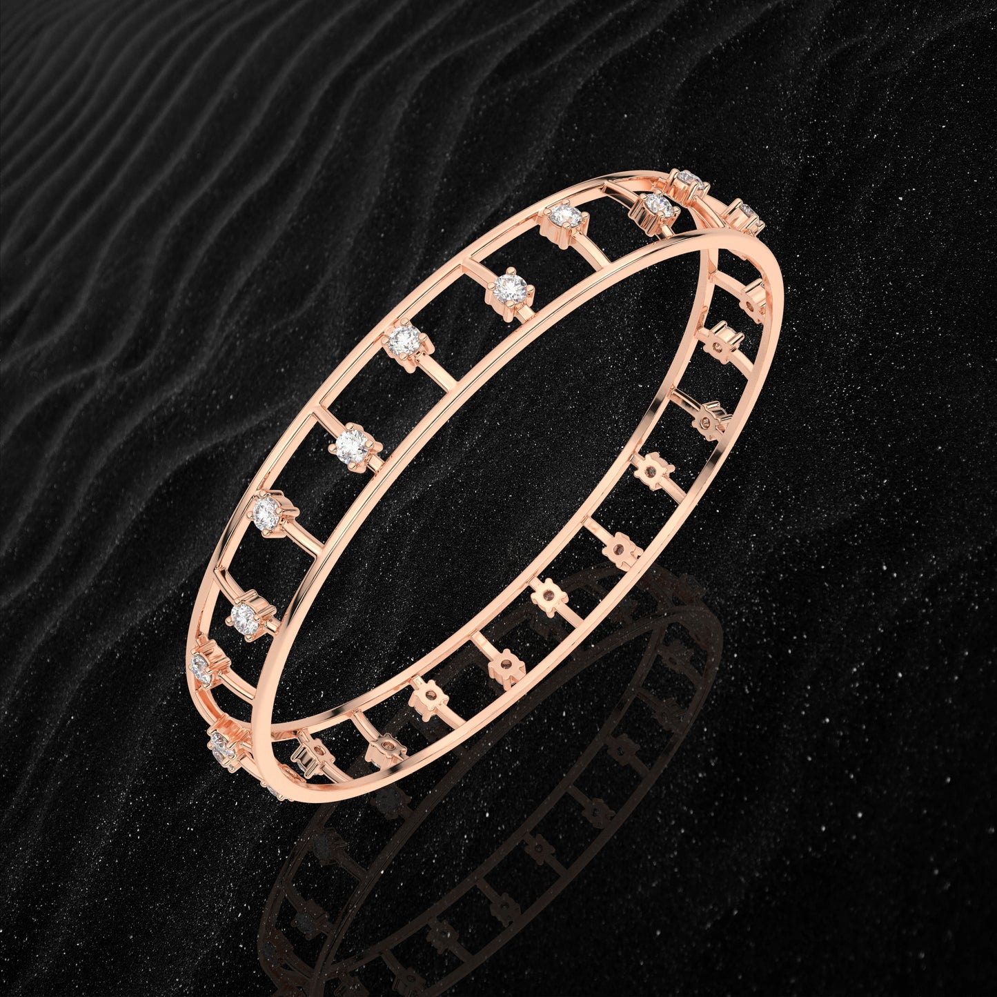 Rose gold Beers Bangle 925 Sterling Silver