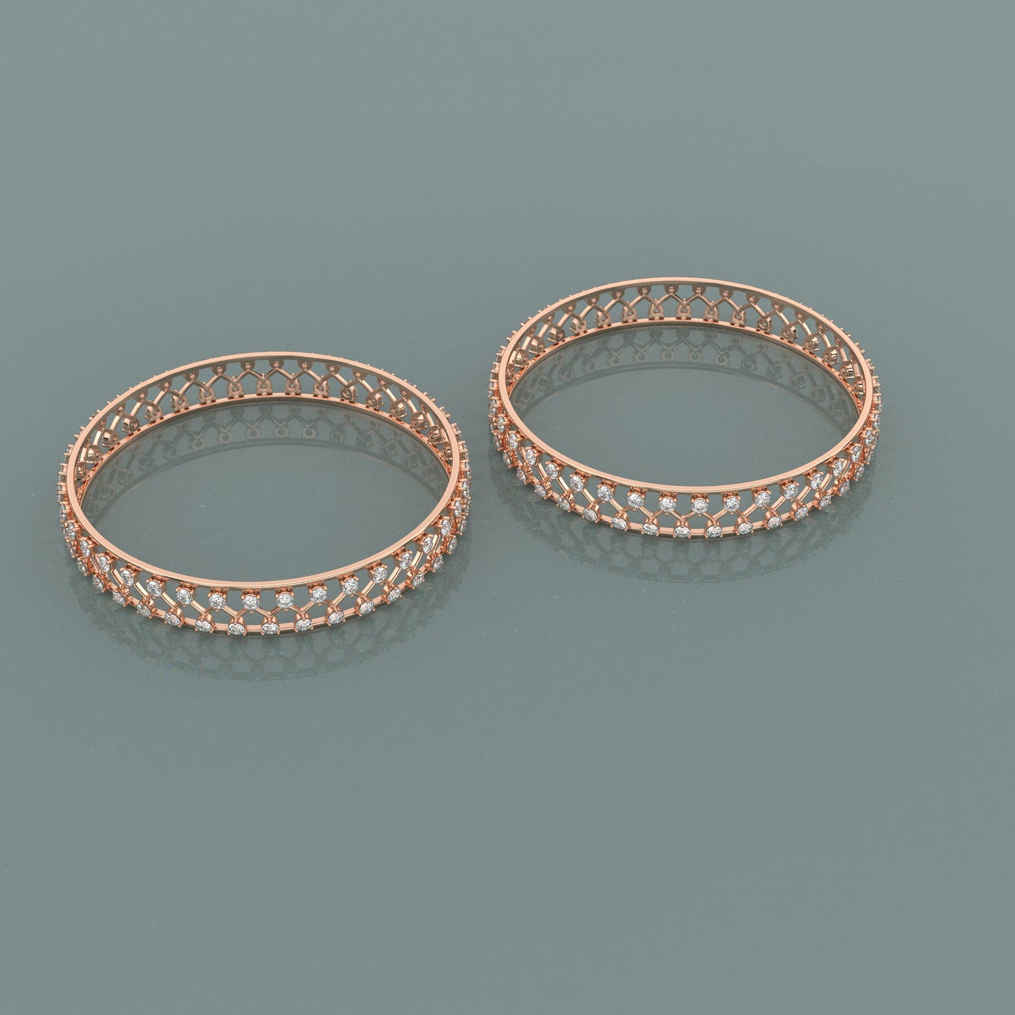 Rose gold Plaza Bangle 925 Sterling Silver