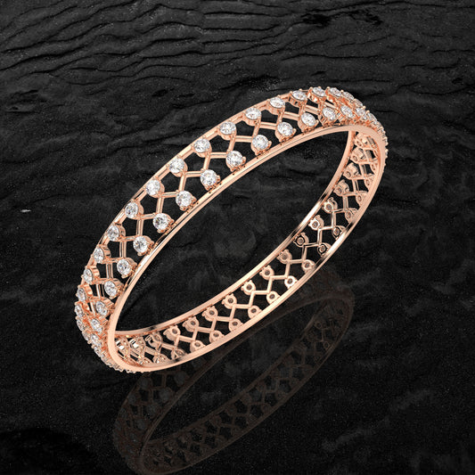 Rose gold Plaza Bangle 925 Sterling Silver