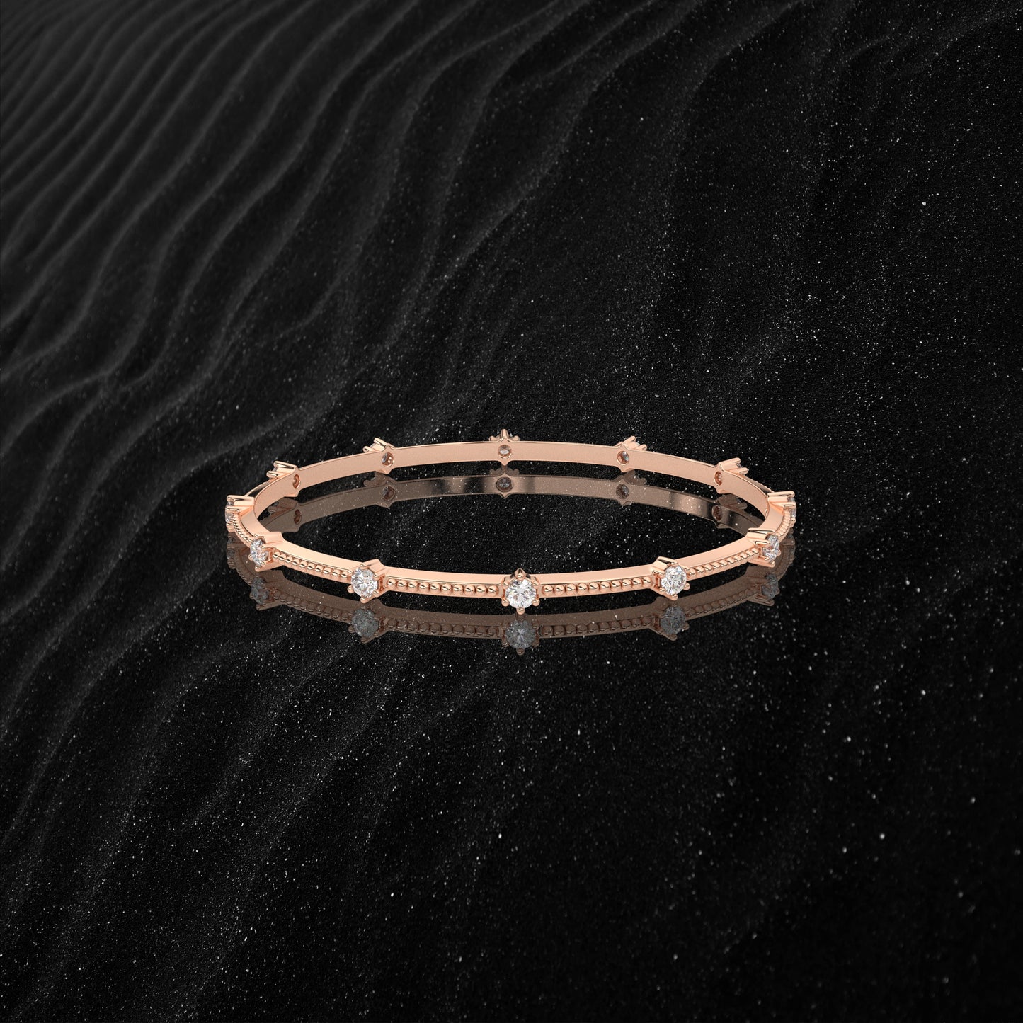 Rose gold Chaming Bangle 925 Sterling Silver