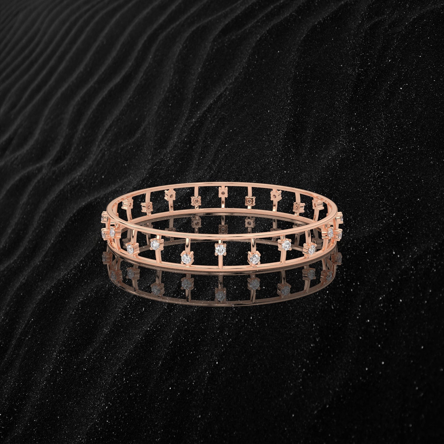 Rose gold Beers Bangle 925 Sterling Silver