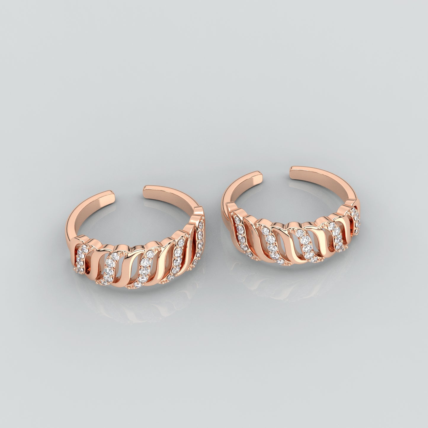 Aparna Rose gold Adjustable 925 Silver Toe Ring