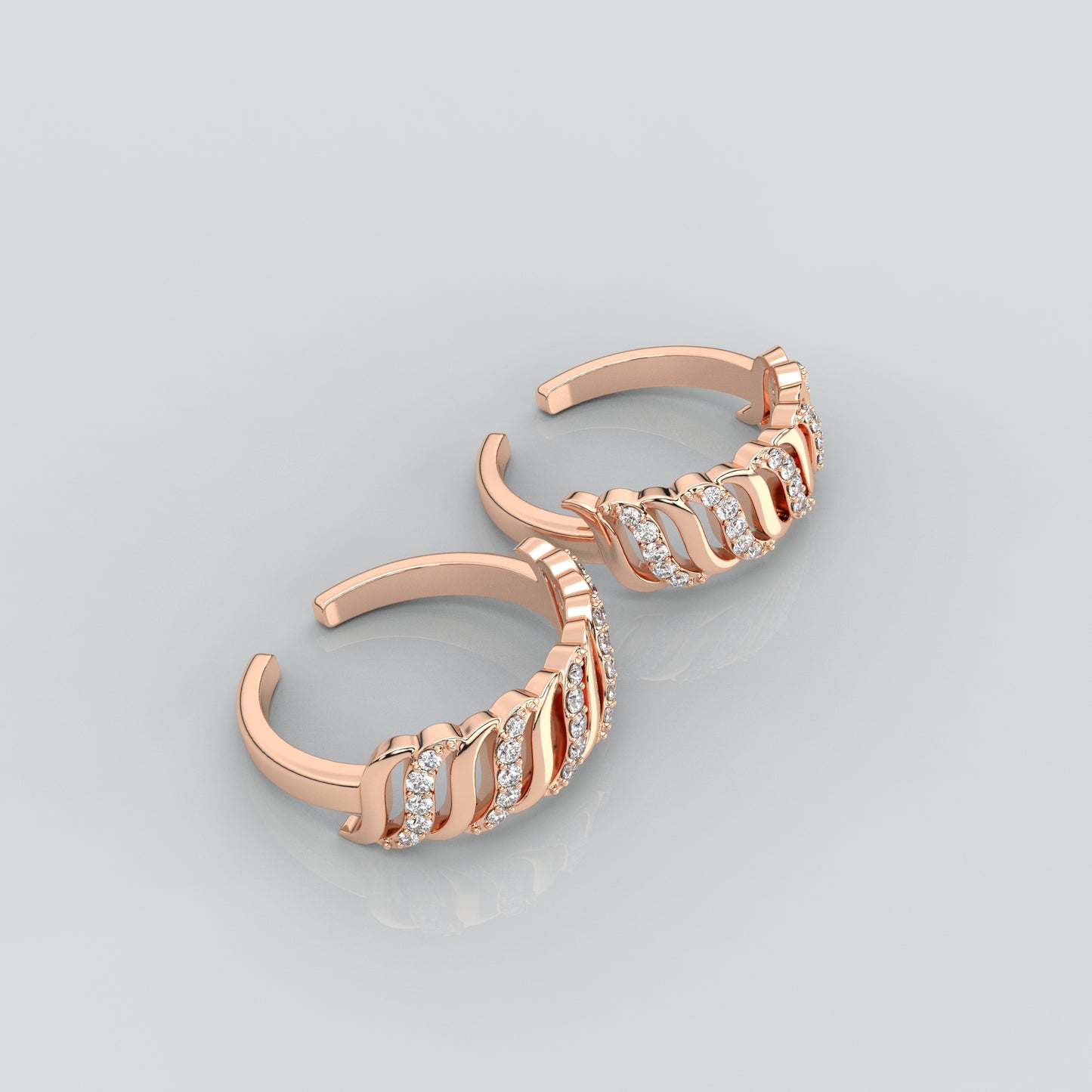 Aparna Rose gold Adjustable 925 Silver Toe Ring