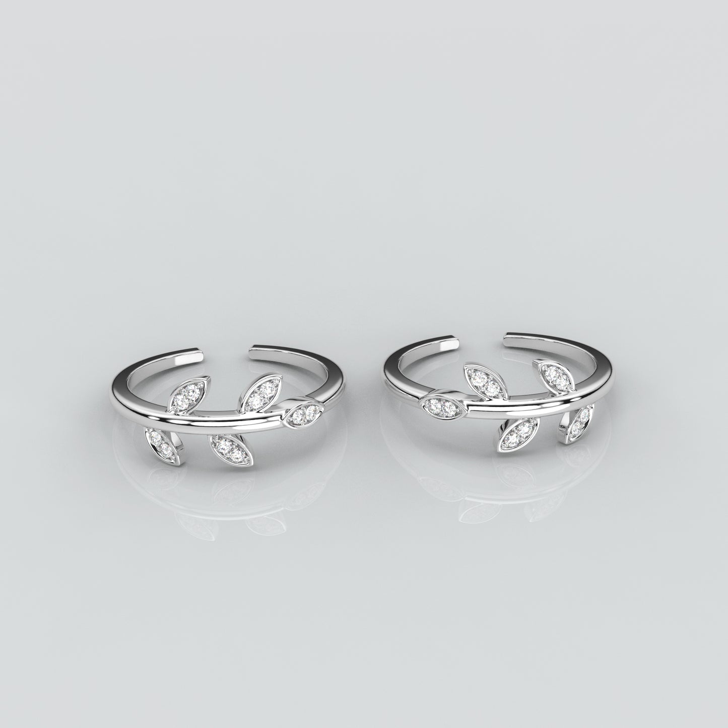 Leaf Adjustable 925 Silver Toe Ring