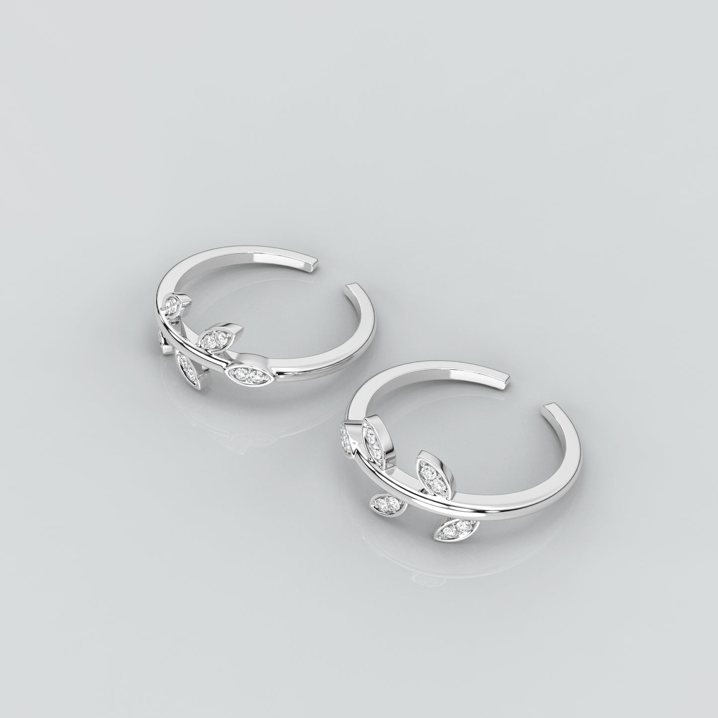 Leaf Adjustable 925 Silver Toe Ring