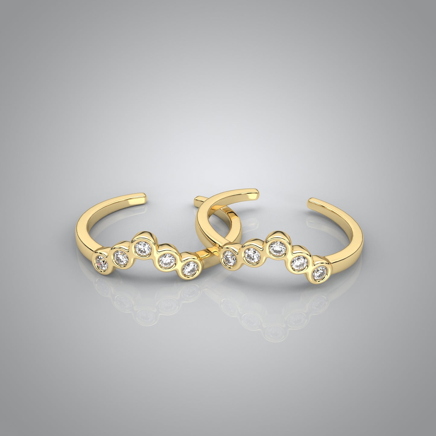 Stone Yellow gold 925 Silver Toe Ring