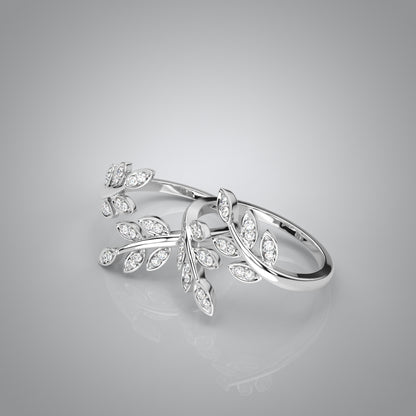 Leaf Moissanite Diamond 925 Silver Toe Ring