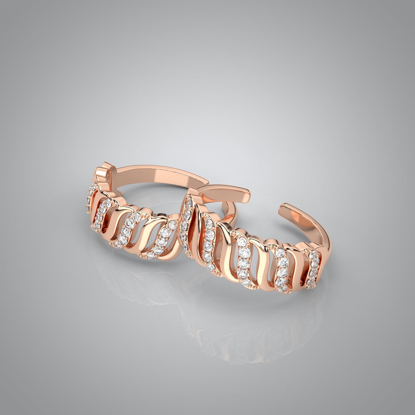 Aparna Rose gold Adjustable 925 Silver Toe Ring