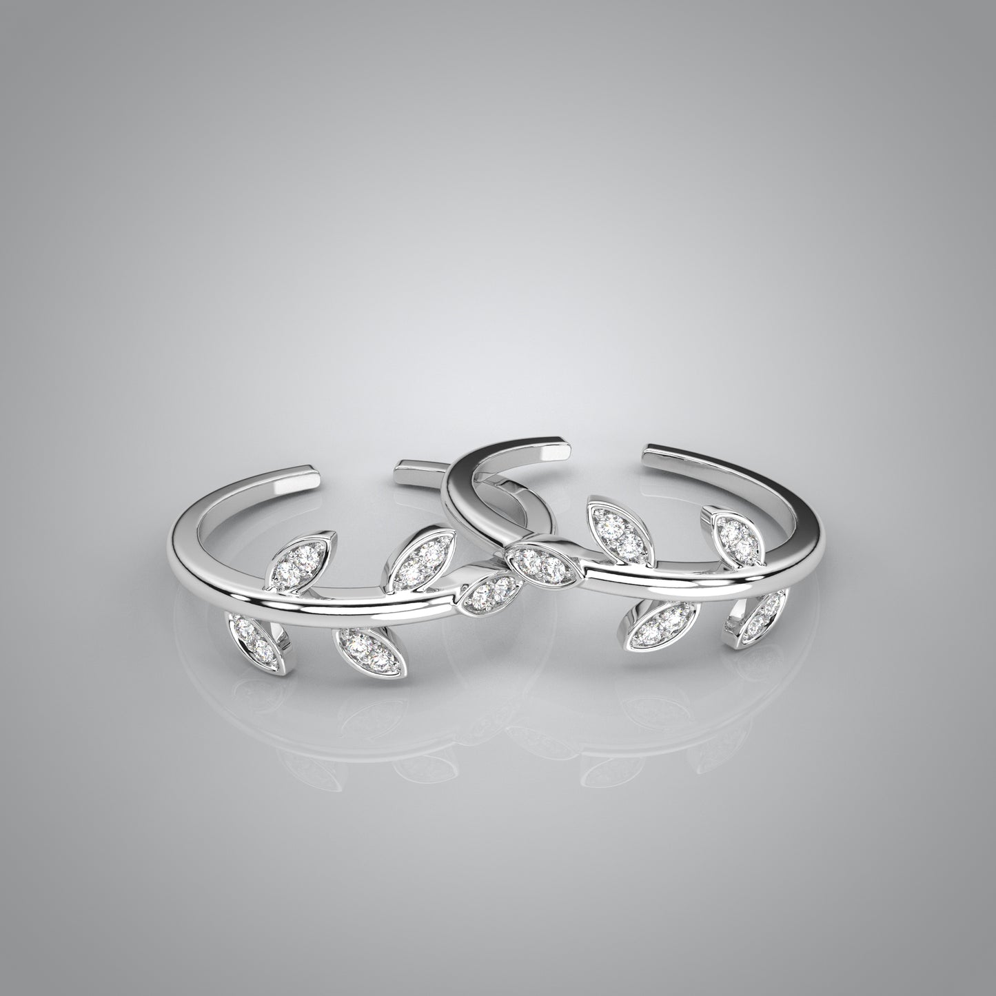 Leaf Adjustable 925 Silver Toe Ring