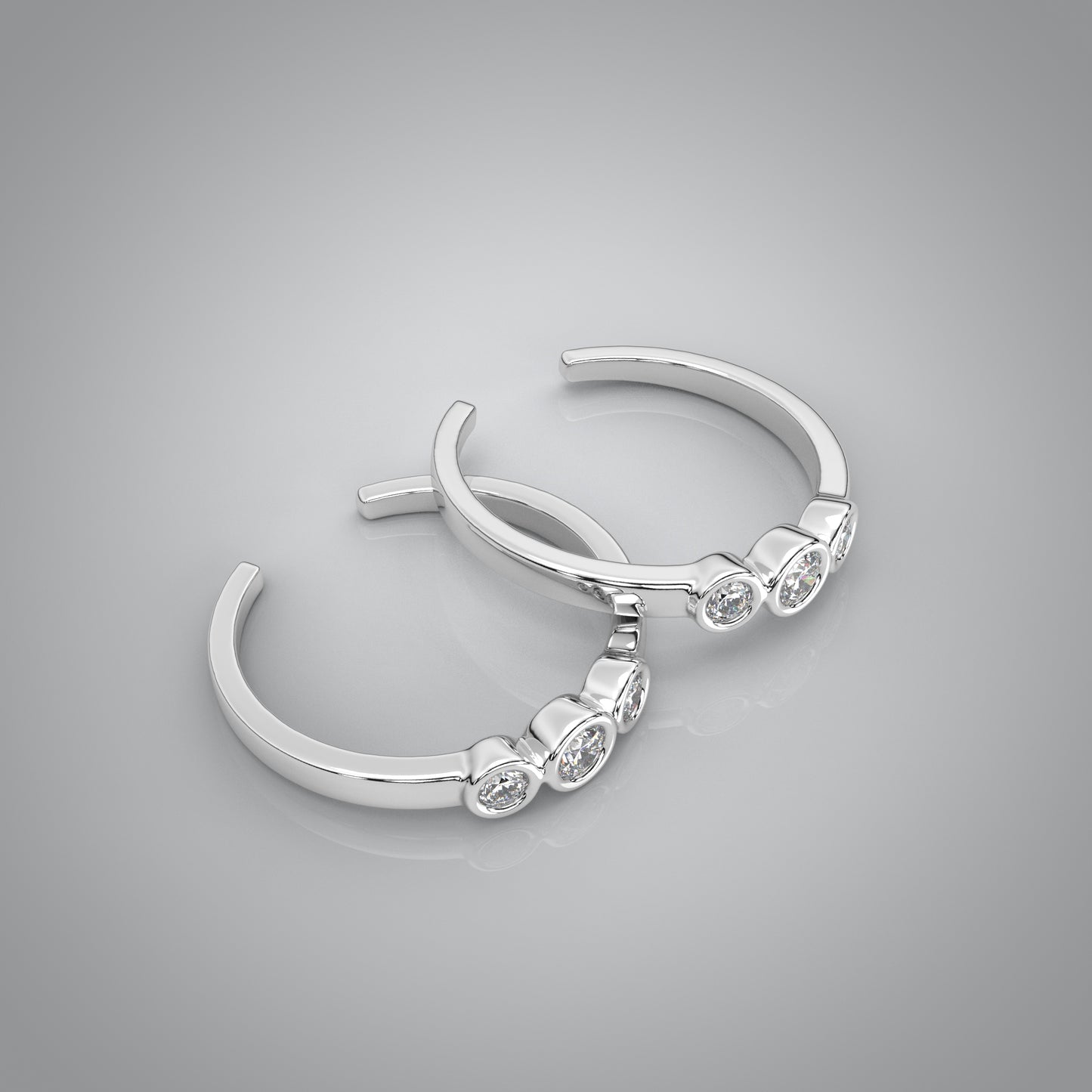 Three stone Adjustable 925 Silver Toe Ring