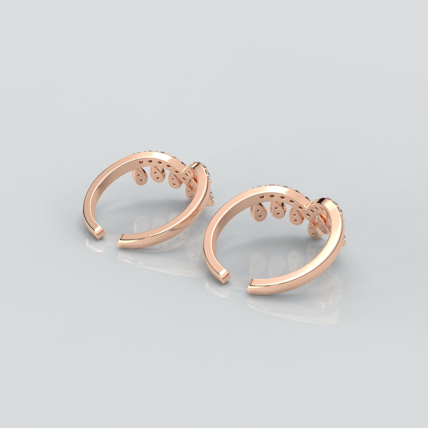 Crown Rose gold Adjustable 925 Silver Toe Ring