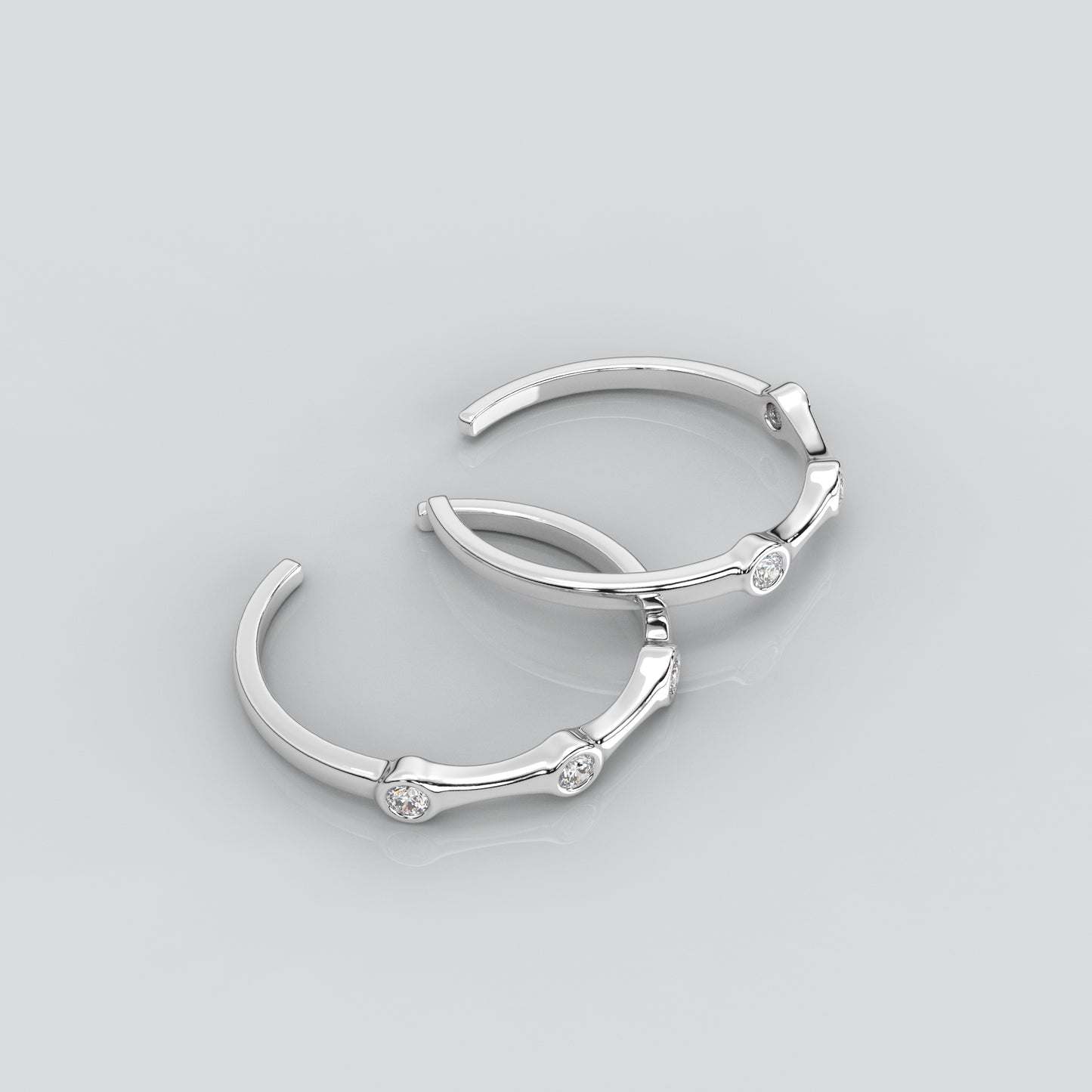 Three stone Adjustable 925 Silver Toe Ring