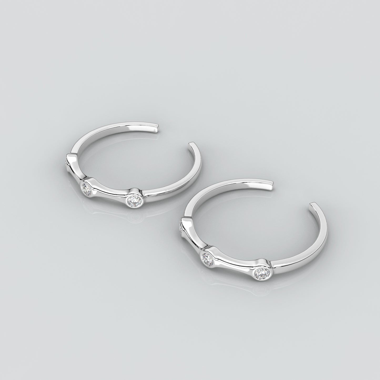 Three stone Adjustable 925 Silver Toe Ring