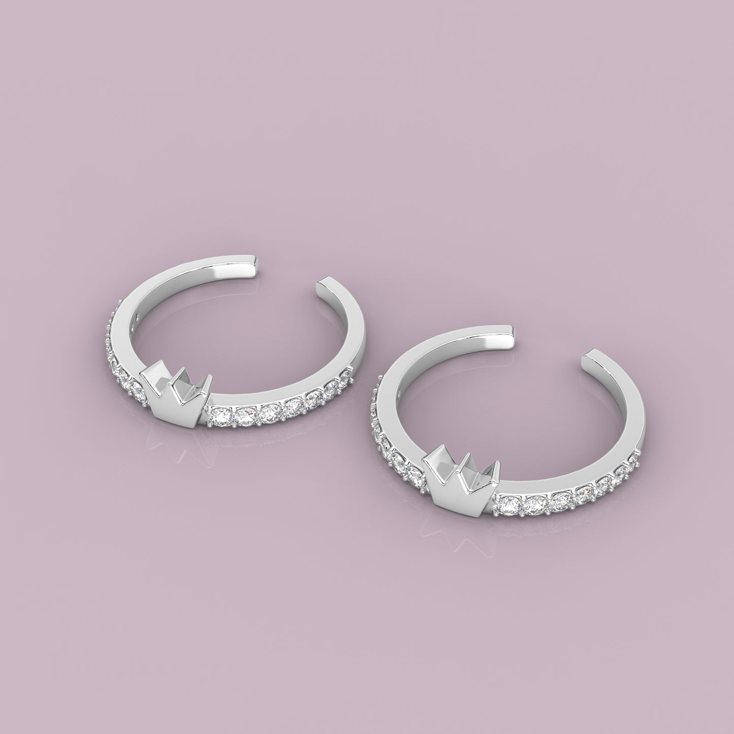 Crown Adjustable 925 Silver Toe Ring