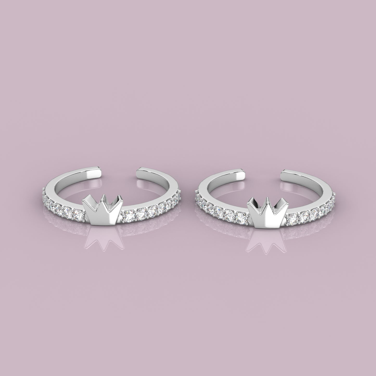 Crown Adjustable 925 Silver Toe Ring