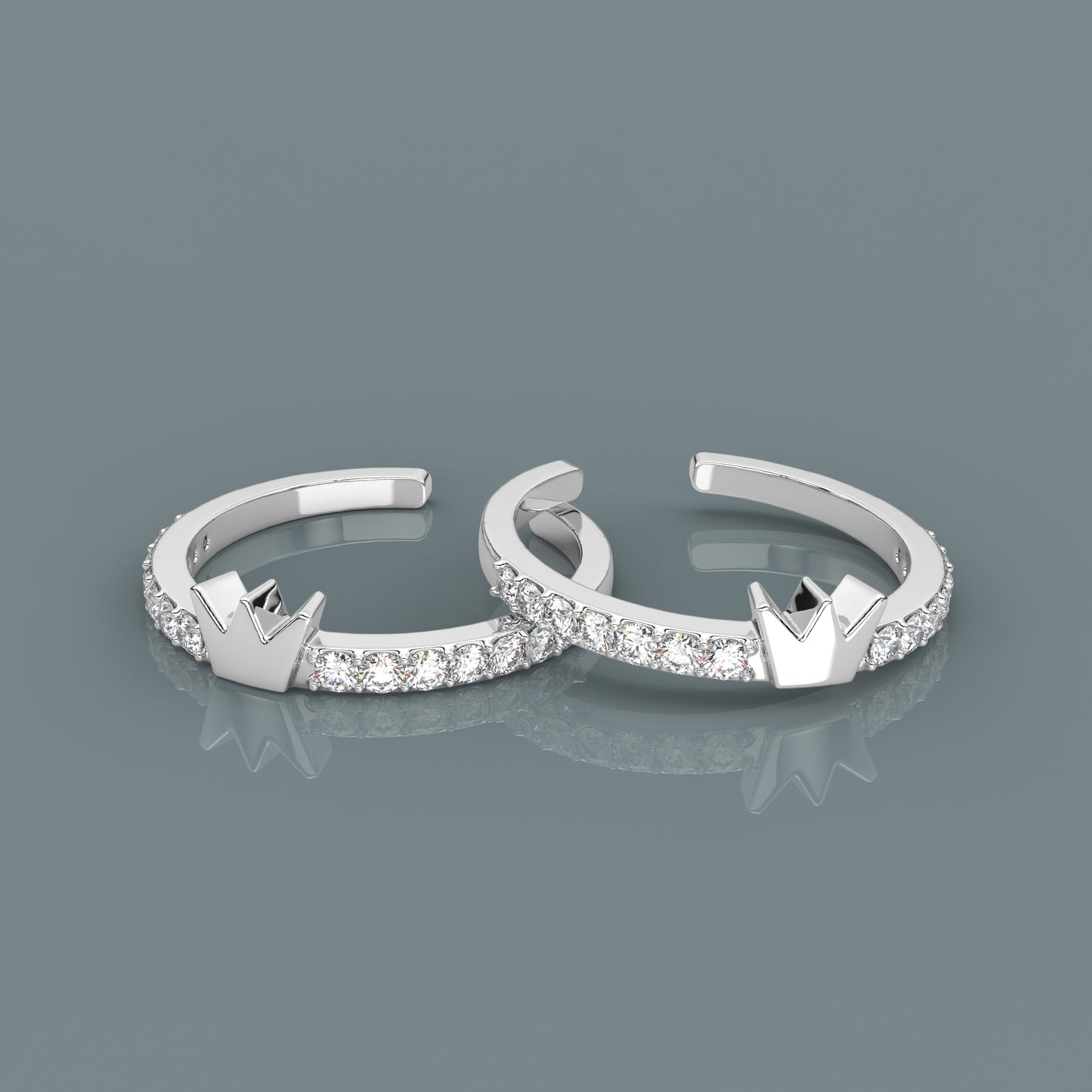 Crown Adjustable 925 Silver Toe Ring