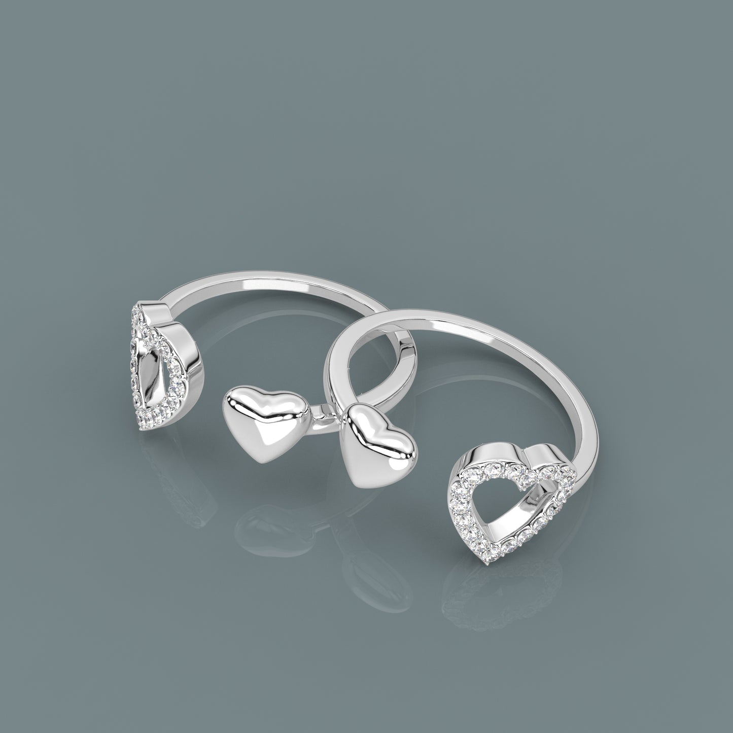 Hearts Adjustable 925 Silver Toe Ring