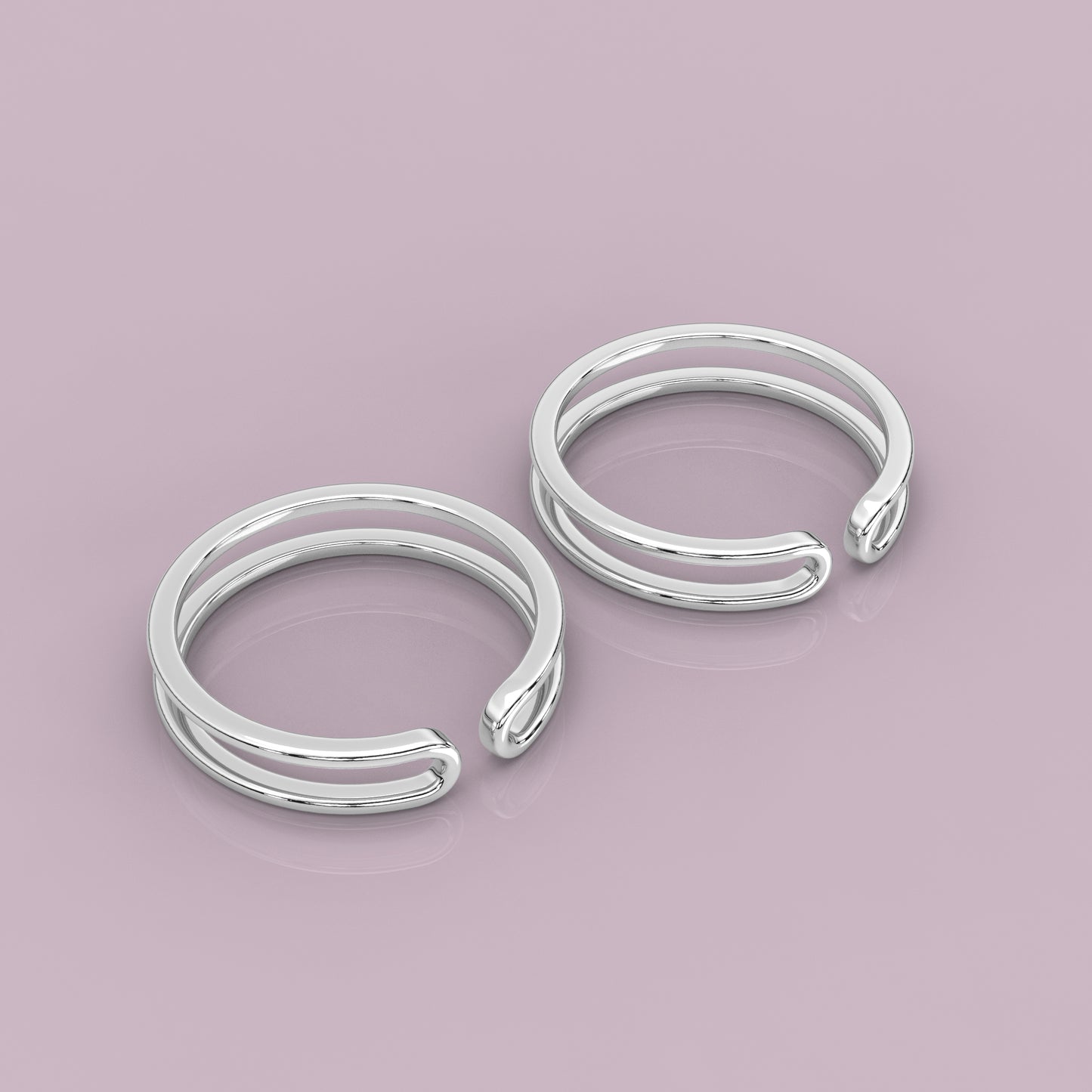 Space Adjustable 925 Silver Toe Ring