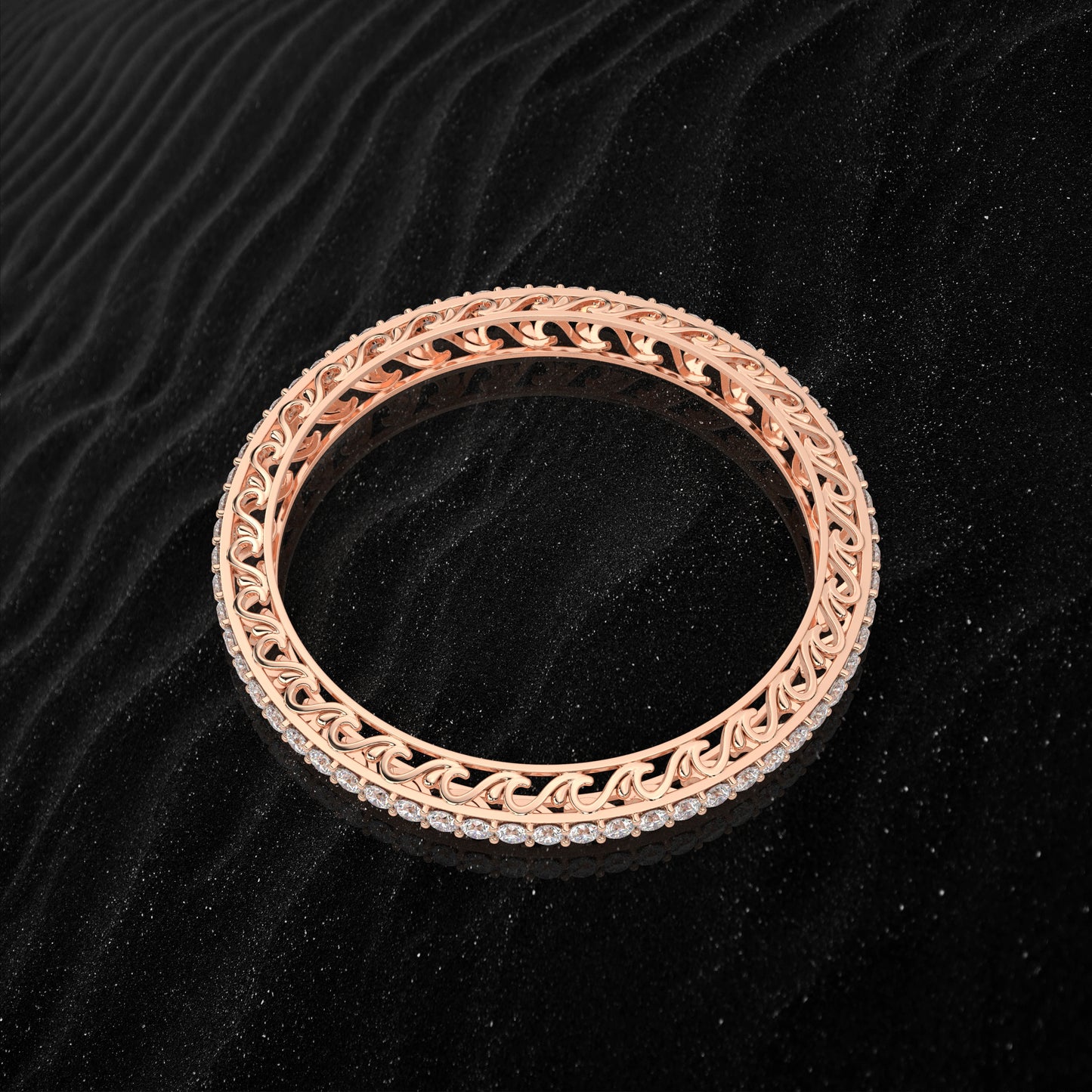 Rose gold Tinsel Bangle 925 Sterling Silver