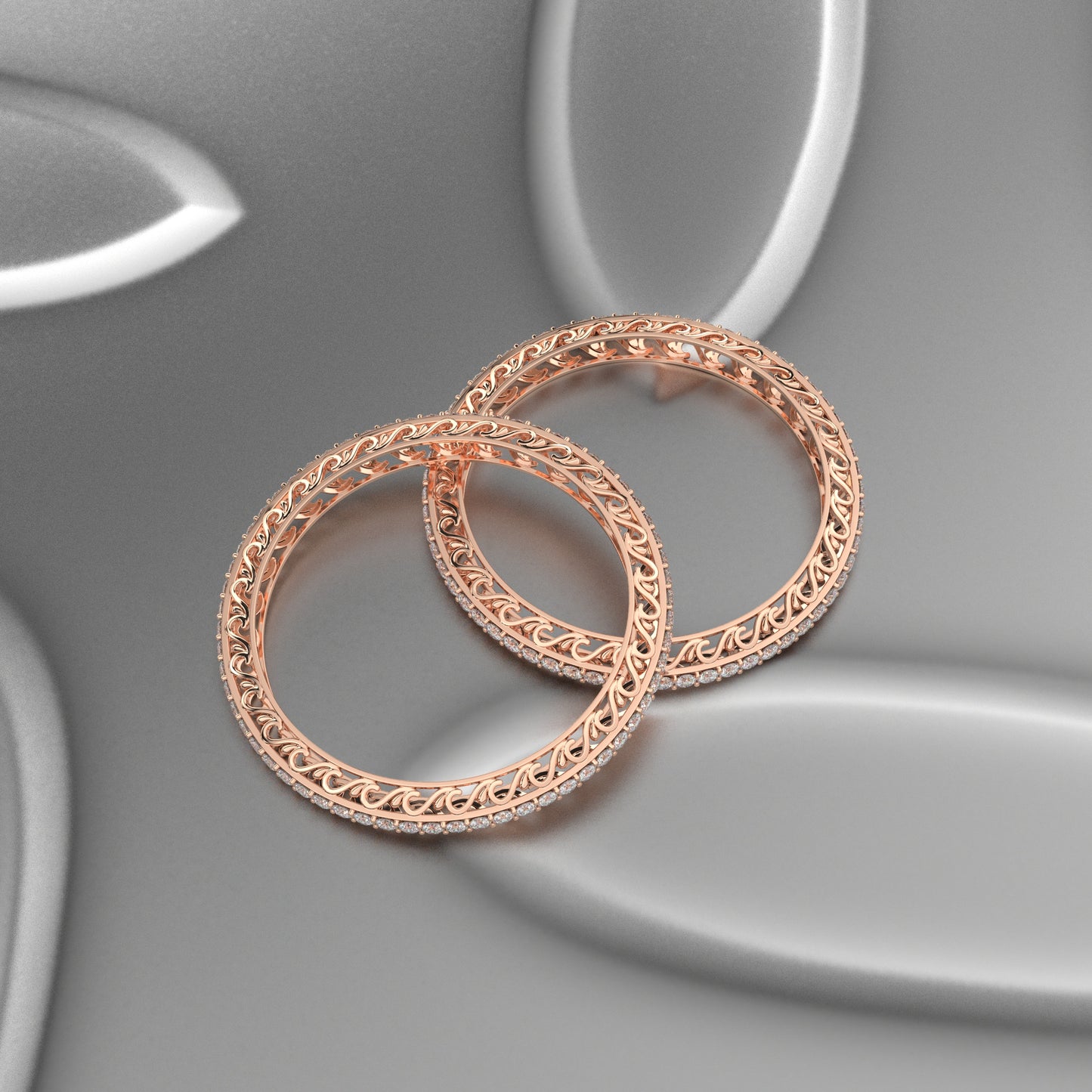 Rose gold Tinsel Bangle 925 Sterling Silver