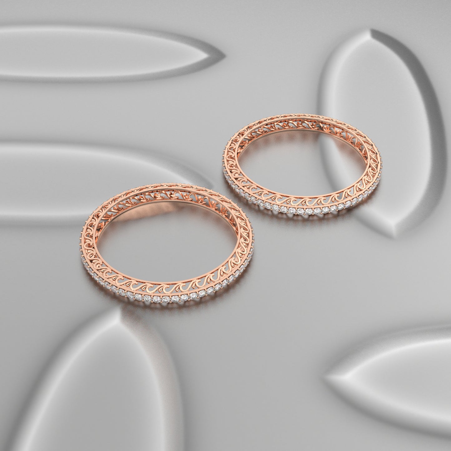 Rose gold Tinsel Bangle 925 Sterling Silver