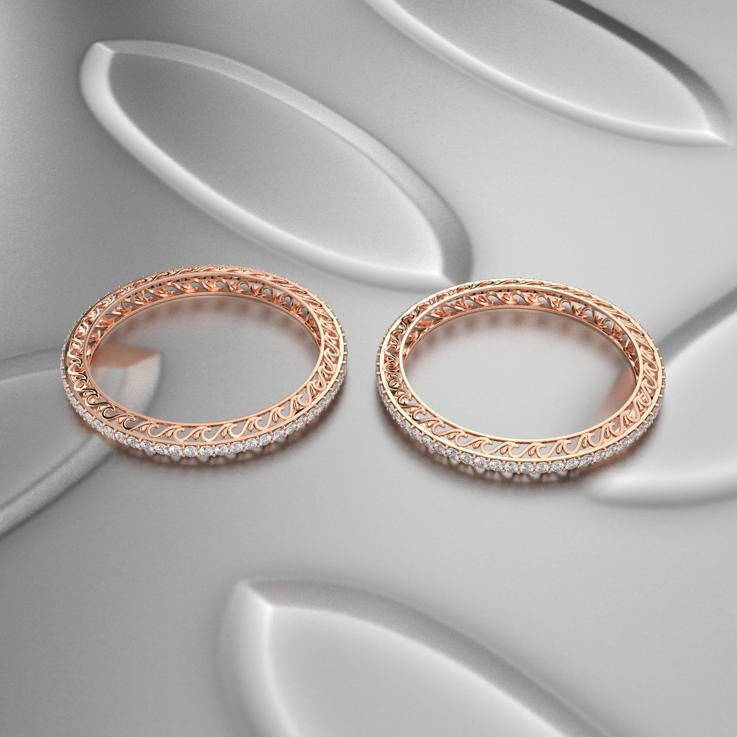 Rose gold Tinsel Bangle 925 Sterling Silver