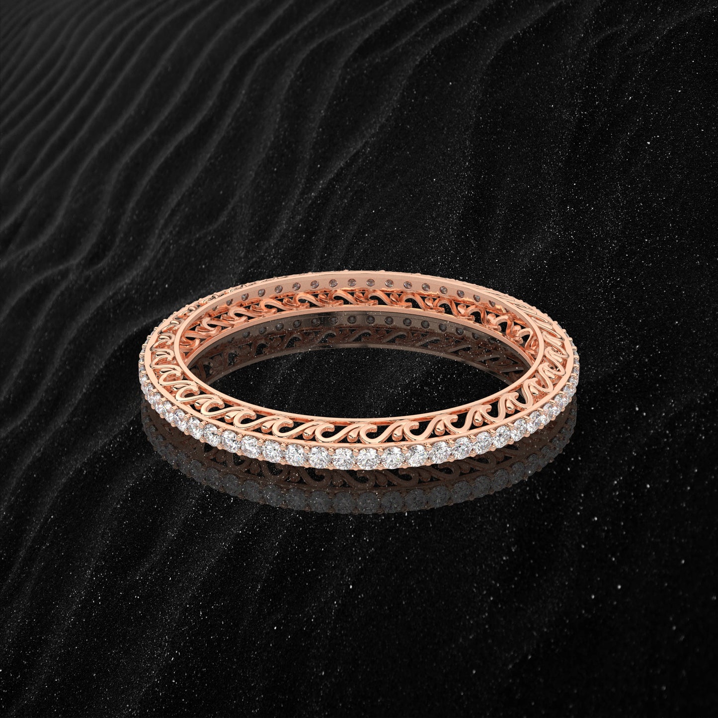 Rose gold Tinsel Bangle 925 Sterling Silver