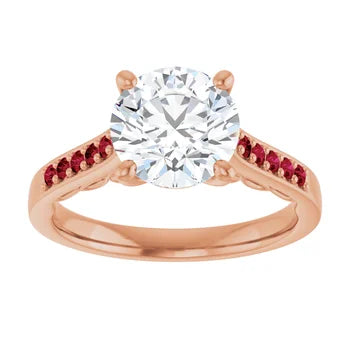 Crimson Pave Engagement Ring