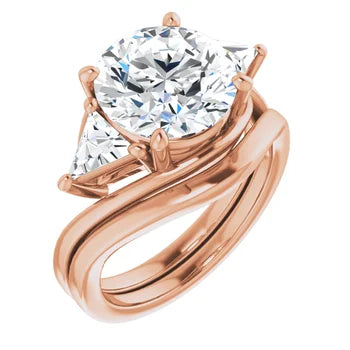 Golden Trio Solitaire Ring