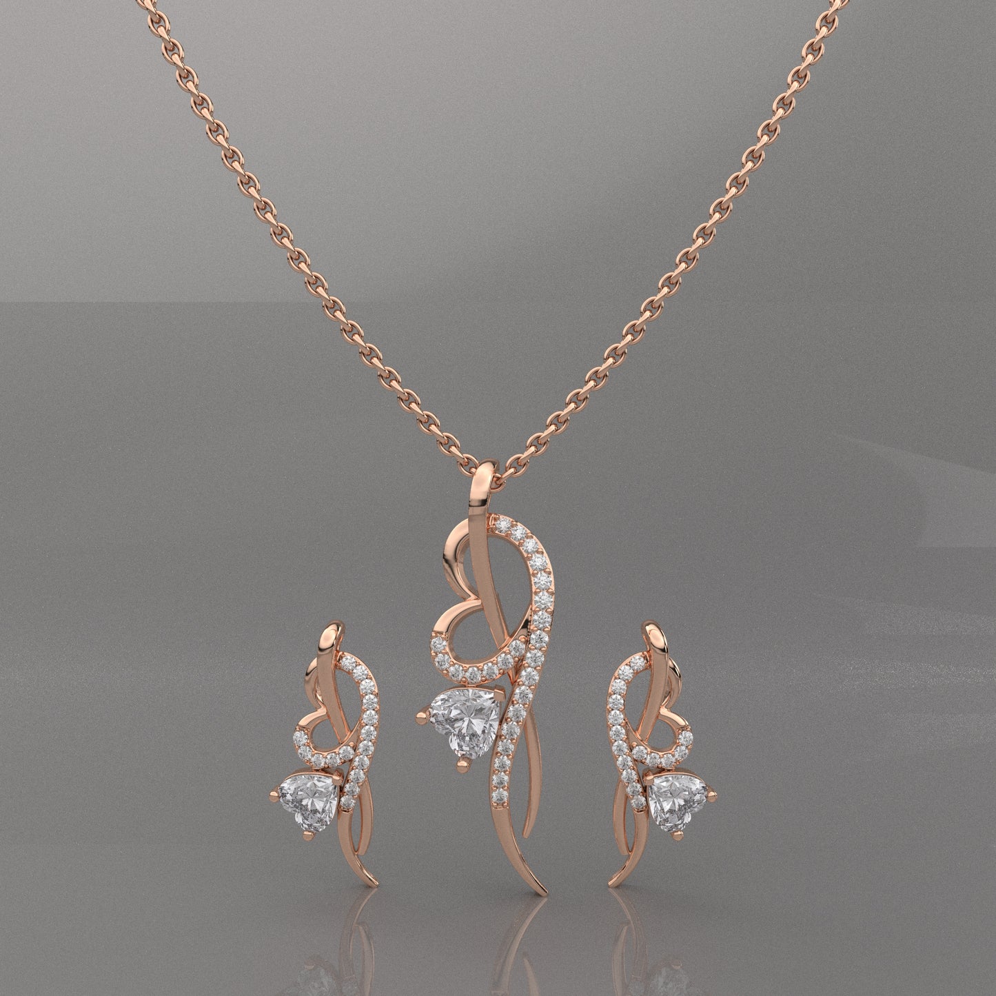 Valeria 925 Silver Necklace Set