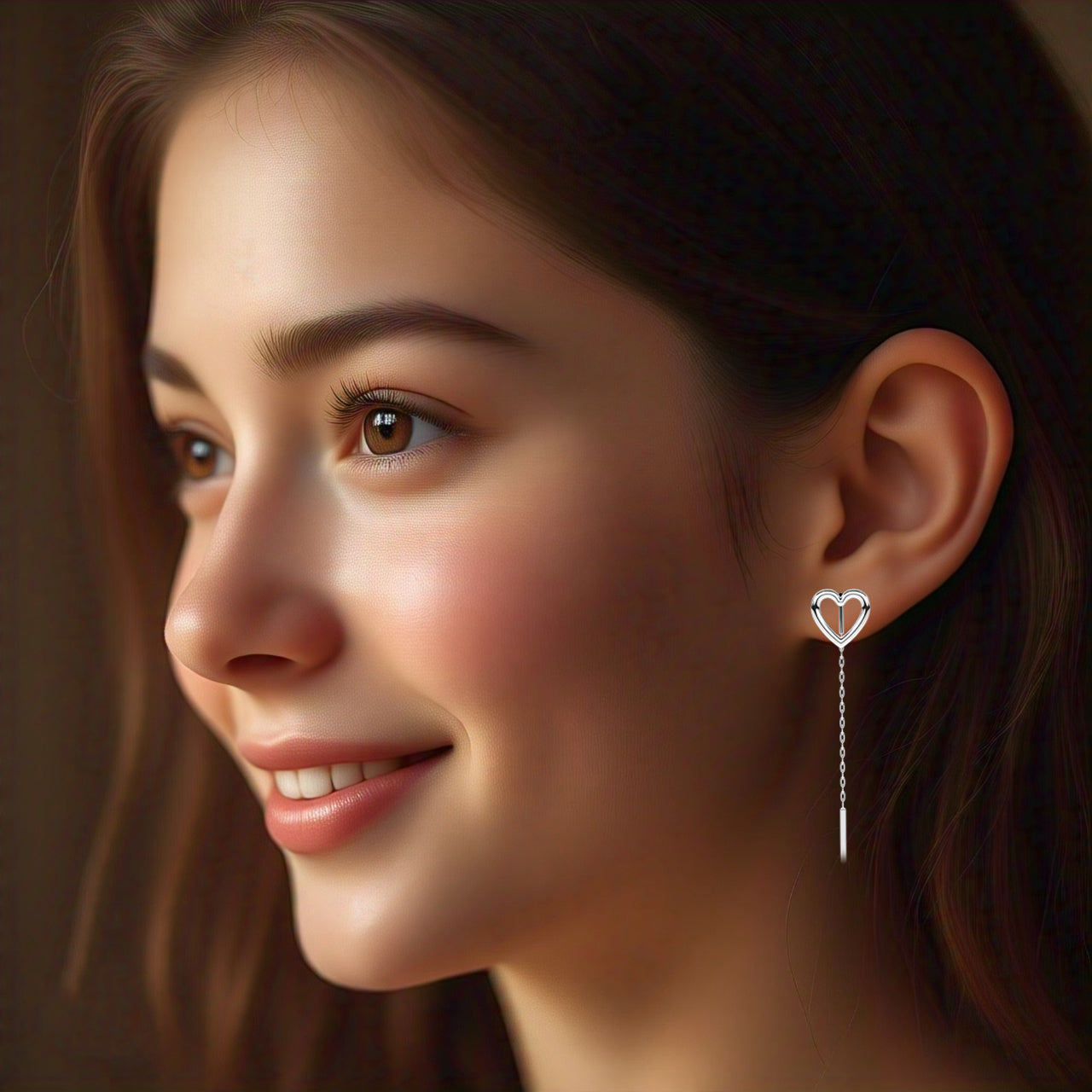 Heart Sui Dhaga 925 silver Earring