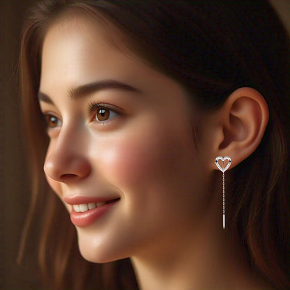 Heart Sui Dhaga 925 silver Earring