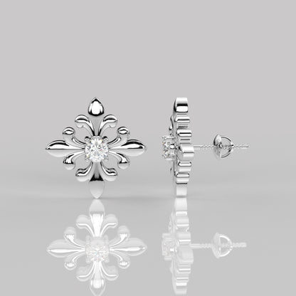 Monk  Moissanite Diamond 925 Silver Earring