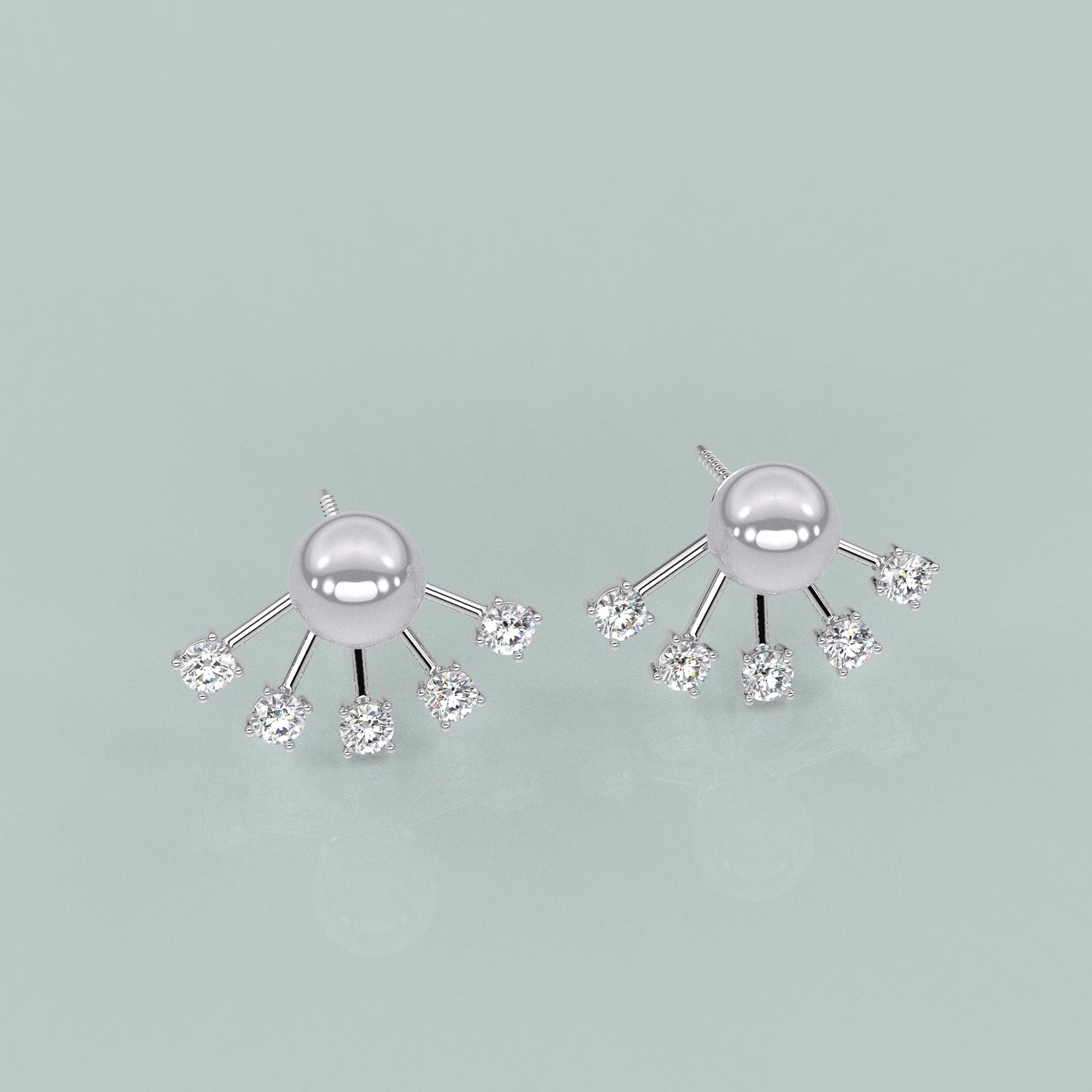 Five stone 925 Silver Earring