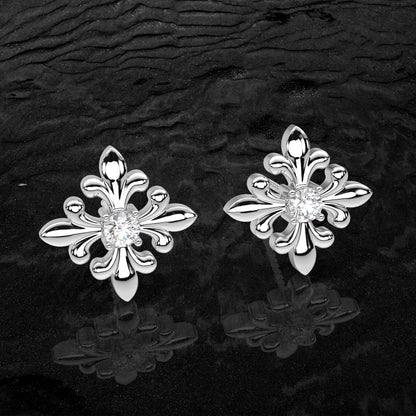 Monk  Moissanite Diamond 925 Silver Earring