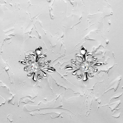 Monk  Moissanite Diamond 925 Silver Earring