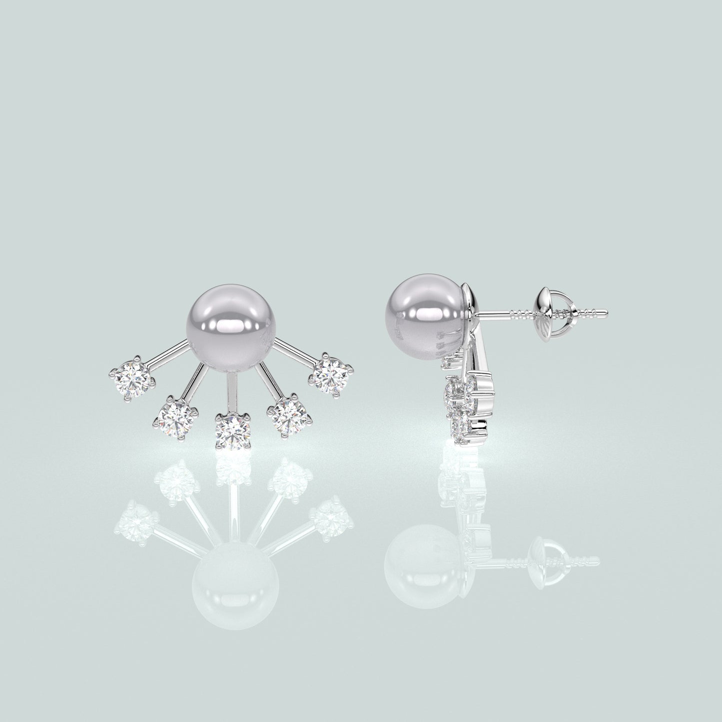 Five stone 925 Silver Earring