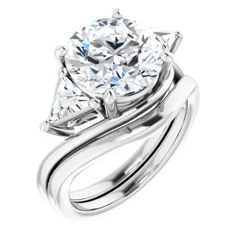 Golden Trio Solitaire Ring