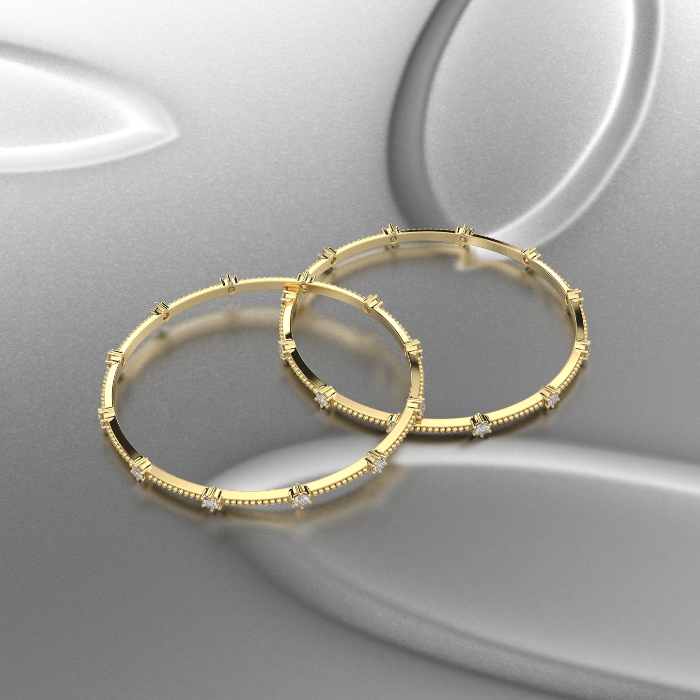 Yellow gold Chaming Bangle 925 Sterling Silver