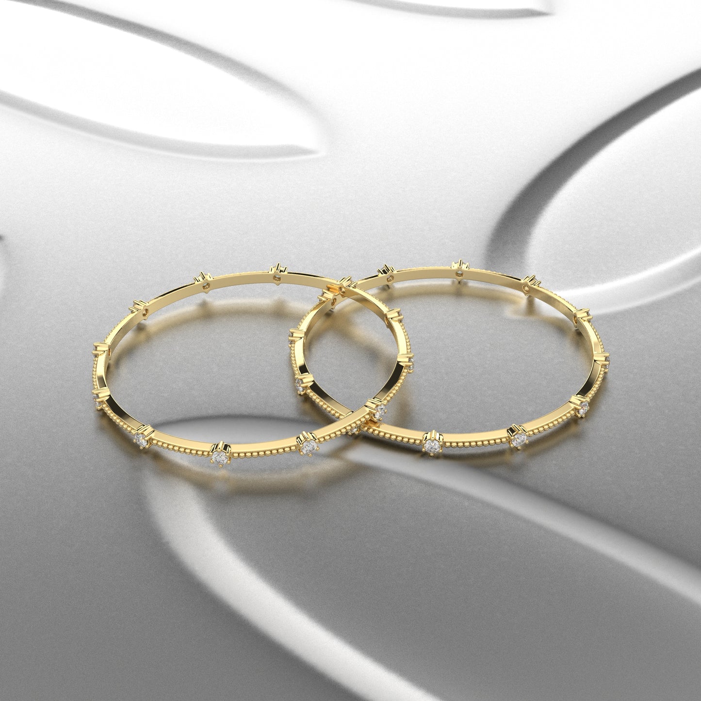 Yellow gold Chaming Bangle 925 Sterling Silver