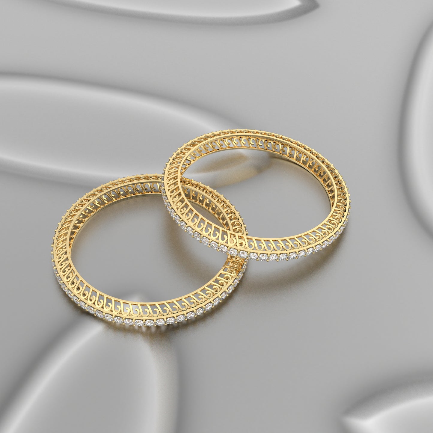 Yellow gold Avarta Bangle 925 Sterling Silver