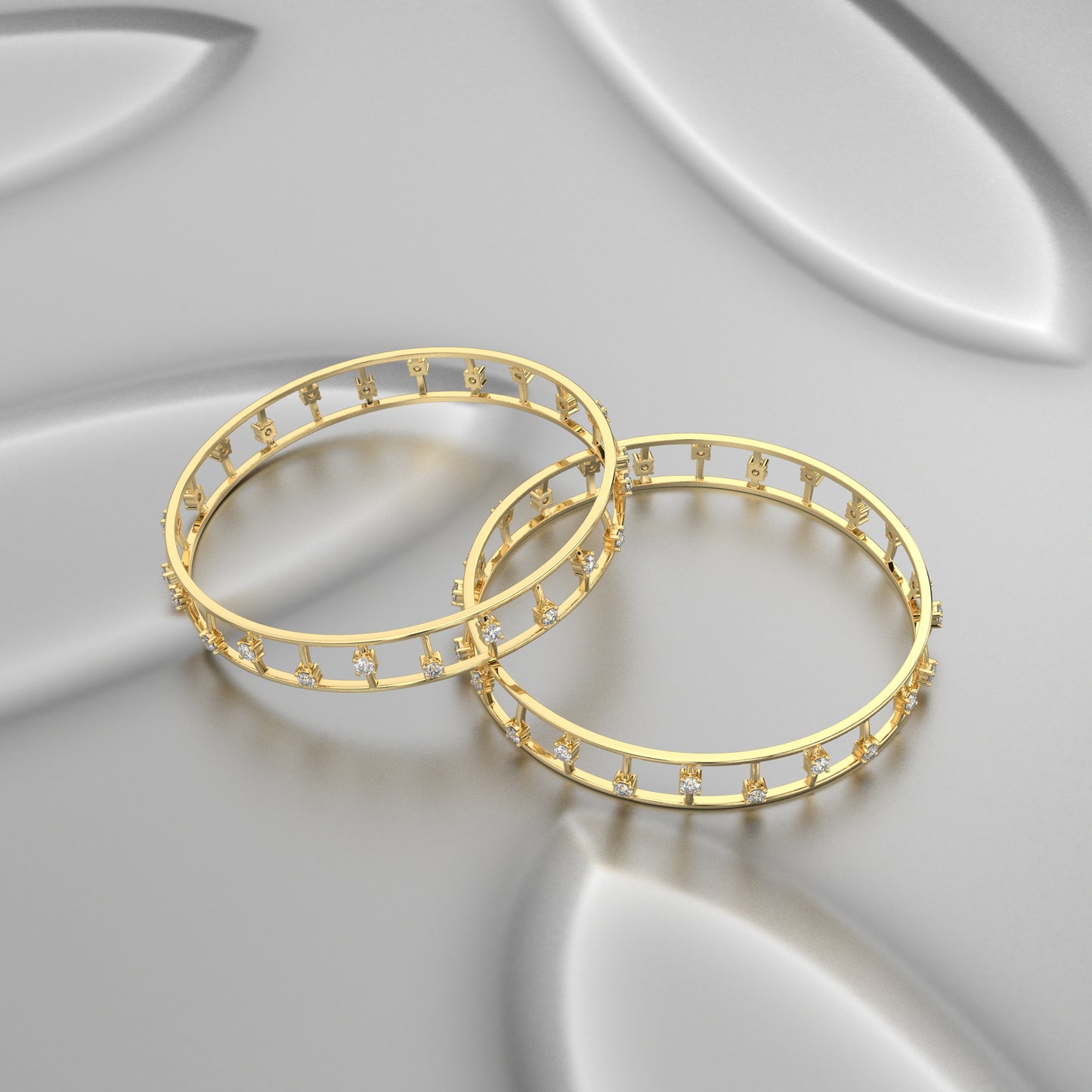 Yellow gold Beers Bangle 925 Sterling Silver