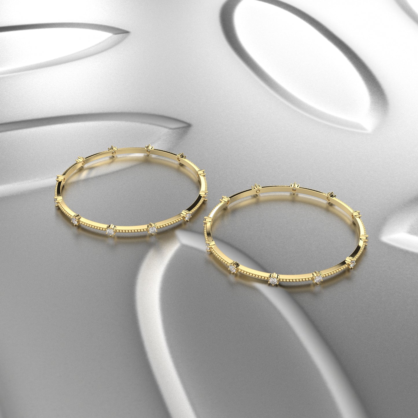 Yellow gold Chaming Bangle 925 Sterling Silver