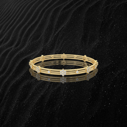 Yellow gold Charvitha Bangle 925 Sterling Silver