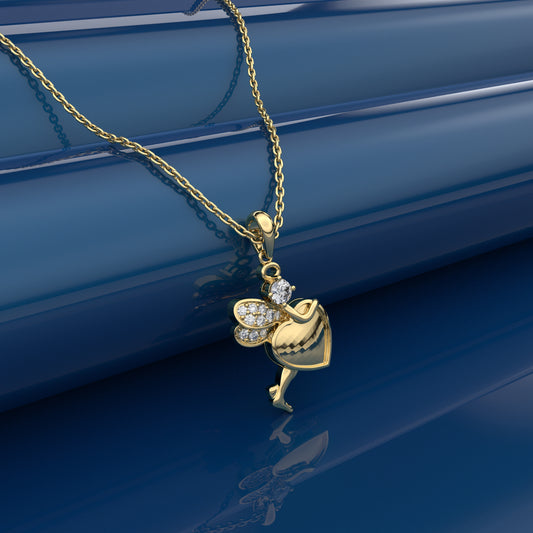 Butterfly Moissanite Diamond Heart 925 Silver Necklace